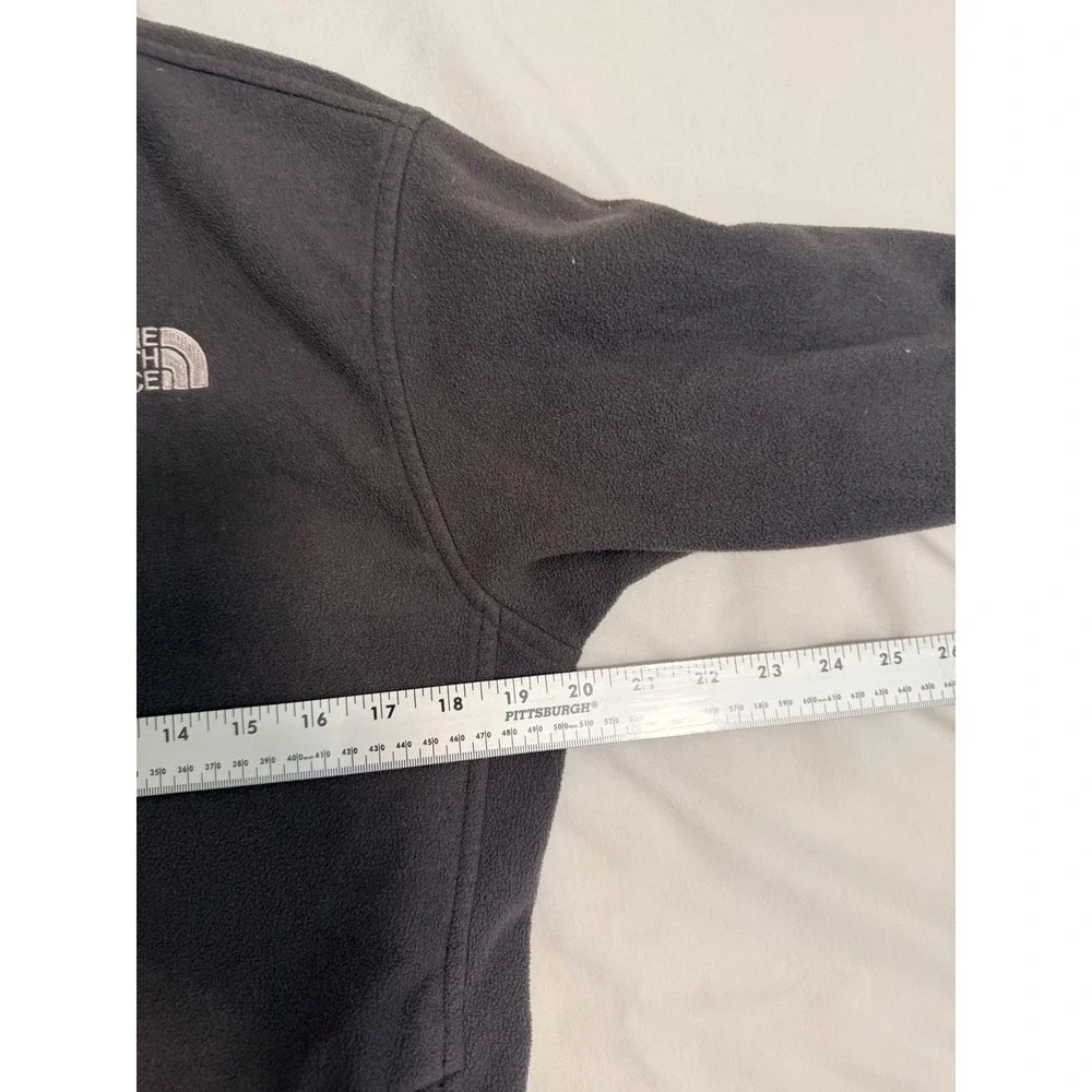 The North Face Mens XL Gray Full Zip Fleece Jacket Mock Neck TKA 100 Logo